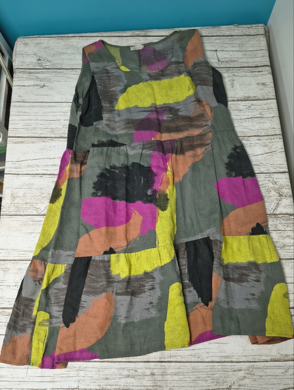 Bellambia Abstract Linen Summer Sundress 2XL